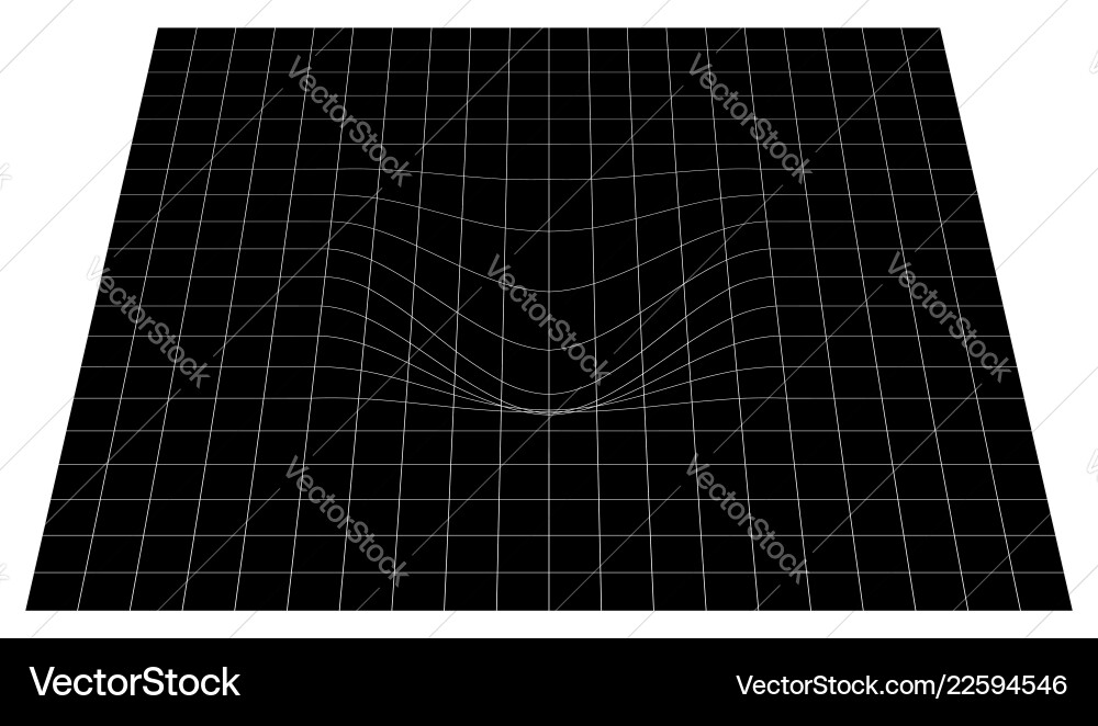 Bent grid in perspective 3d mesh with convex Bent grid in perspective 3d mesh with convex vector image