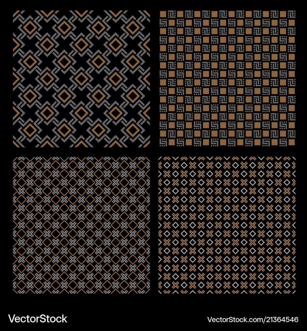 Celtic Geometric Patterns - Four Variations vector image