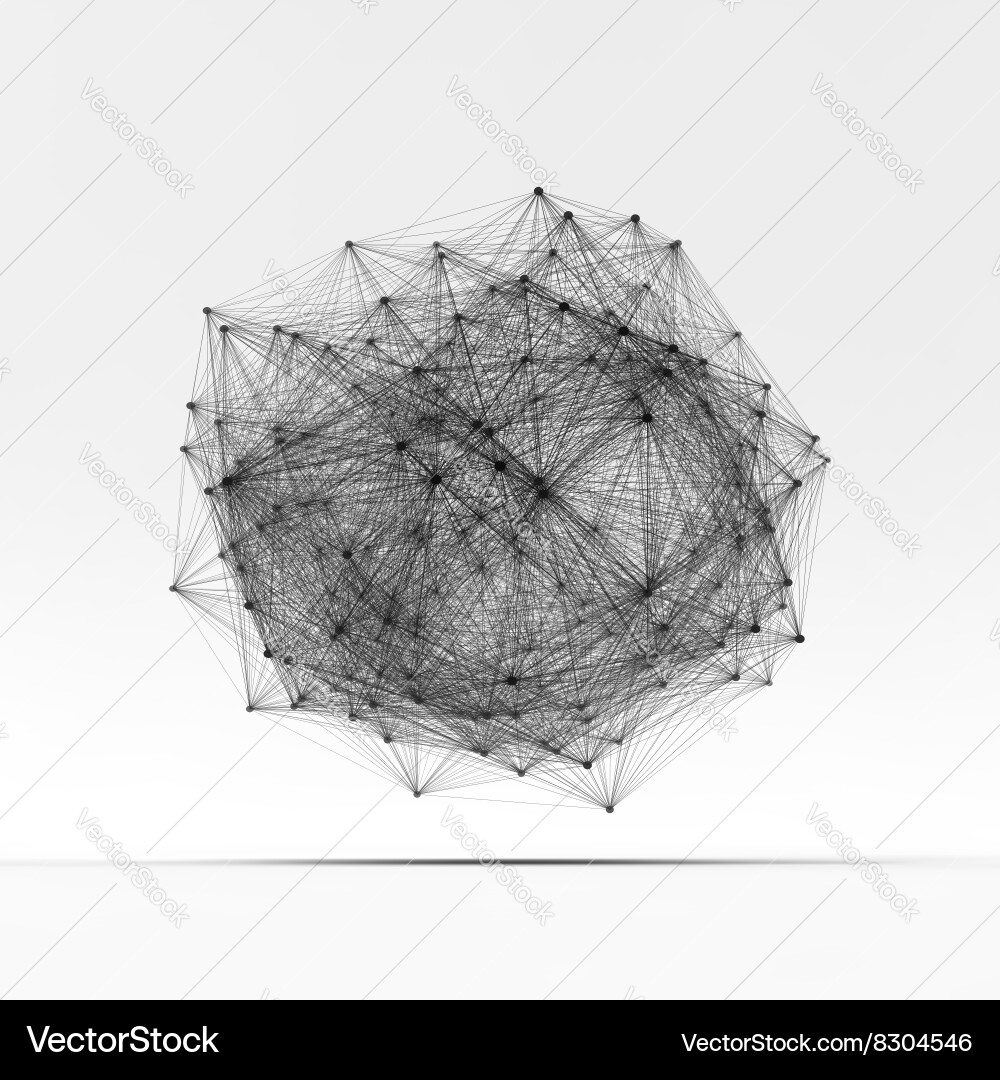 Connection structure wireframe vector image