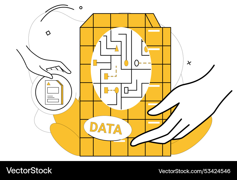 Data analytics analyzing information is heartbeat vector image