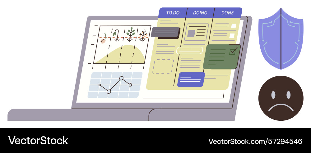 Digital project management dashboard with tasks Digital project management dashboard with tasks vector image