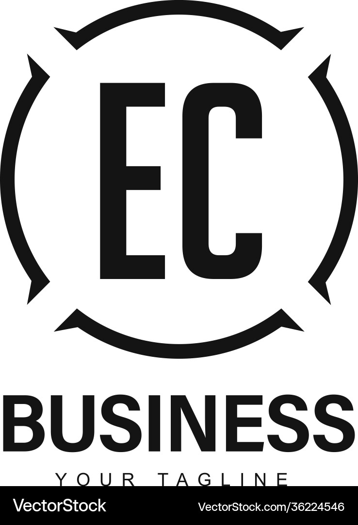 Ec initial a logo design with abstract style Vector Image