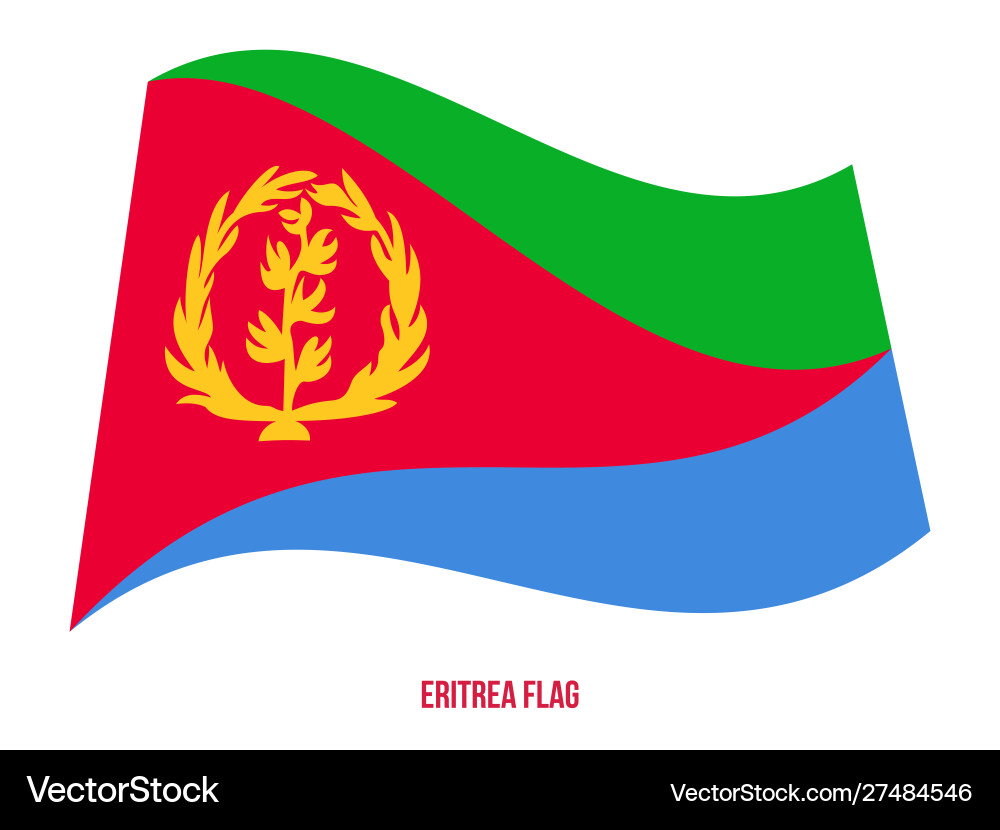 Eritrea flag waving on white background vector image