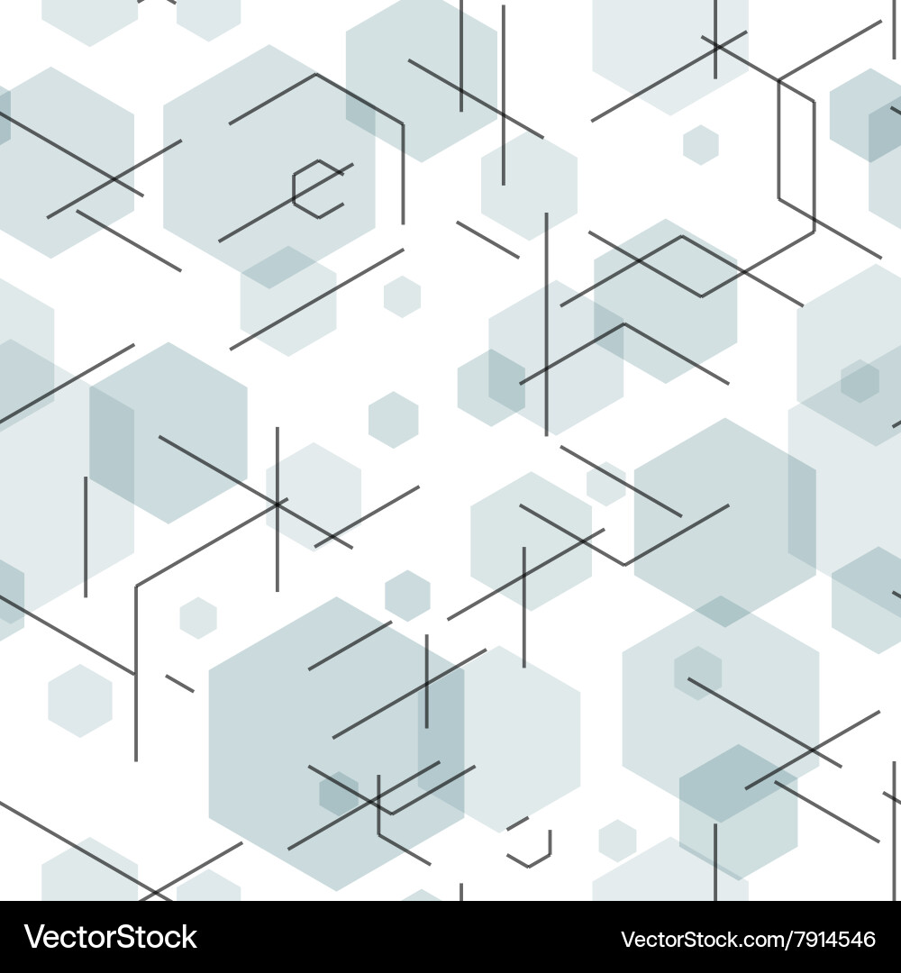 Geometric Tech Hexagon Pattern vector image