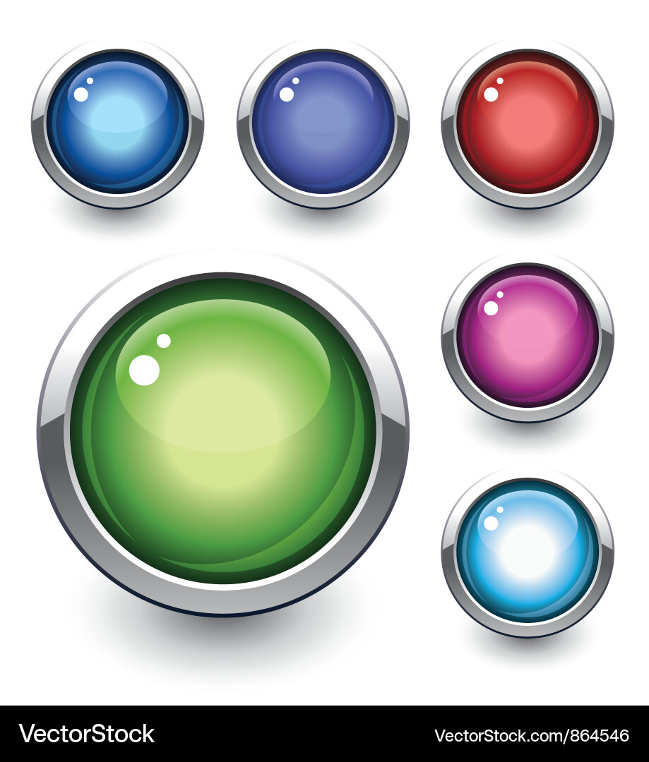 Glossy button vector image