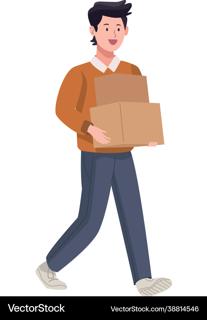 Man walking with boxes vector image