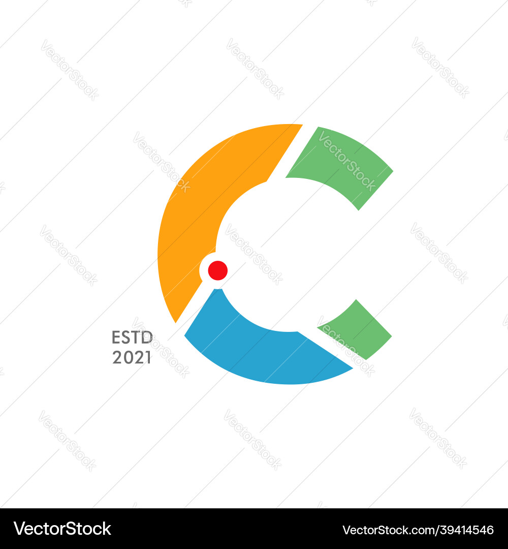 Modern initial c maps Vector Image