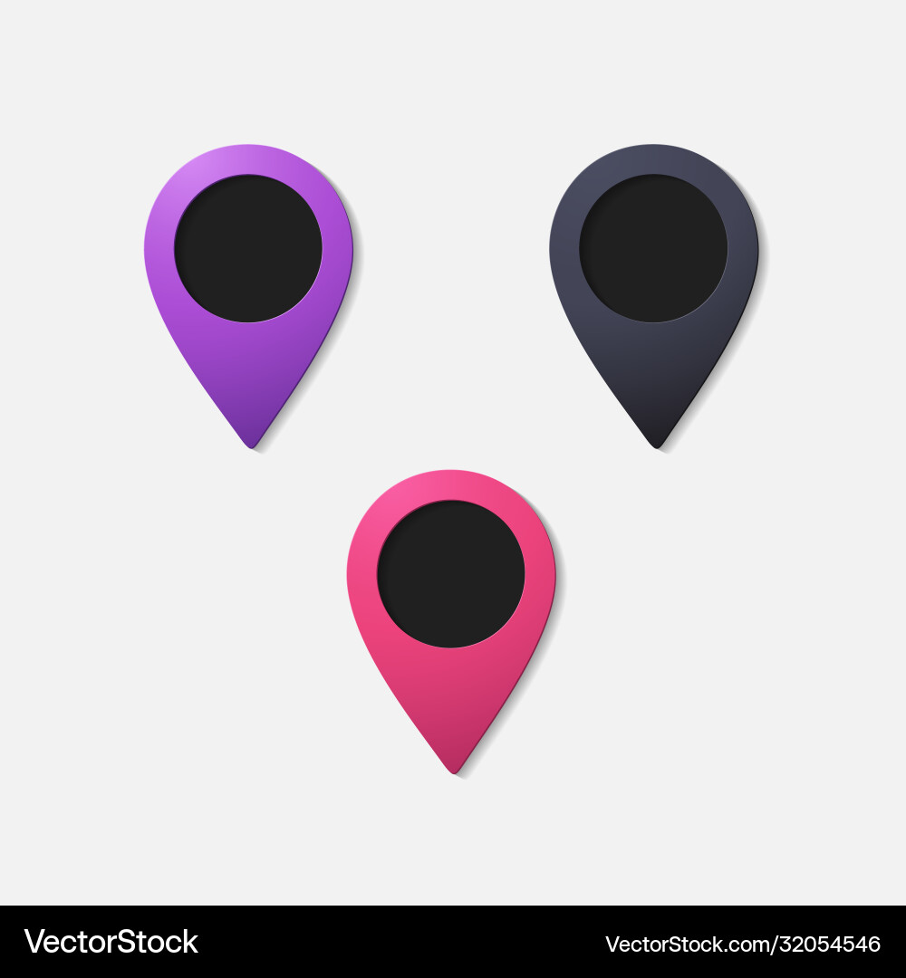 Realistic color pointer icon vector image