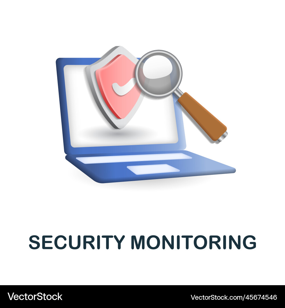Security monitoring icon 3d from Security monitoring icon 3d from vector image