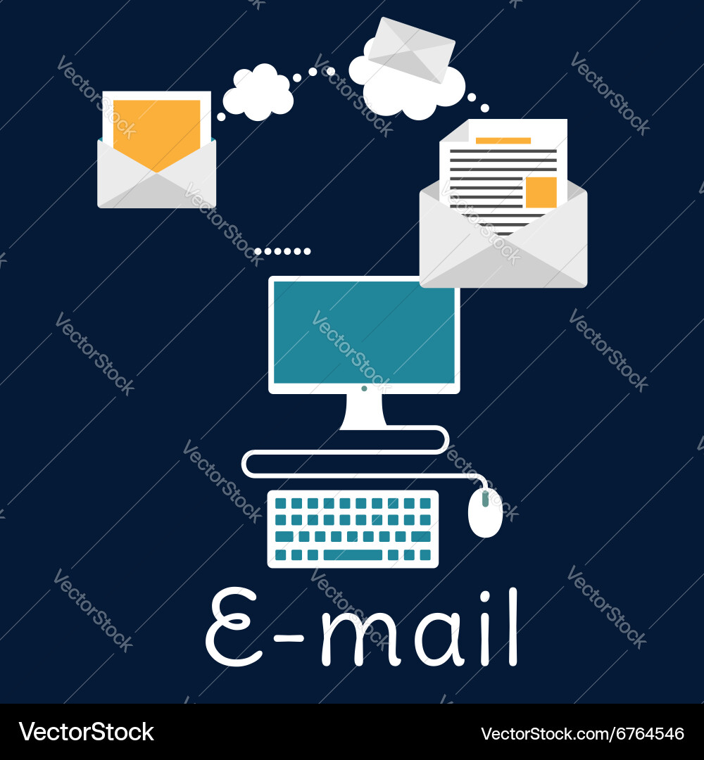 Sending and receiving e-mail concept vector image
