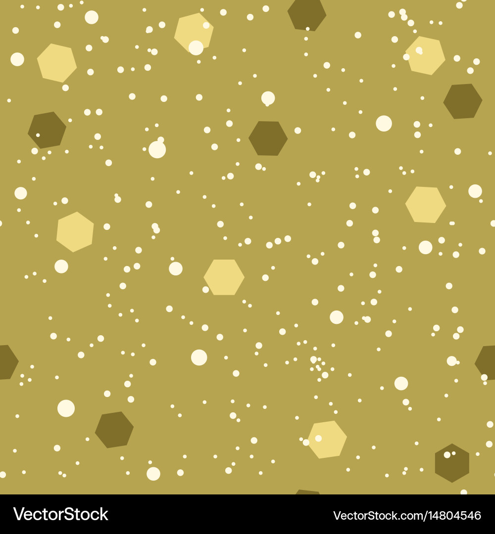 Snow pattern with hexagonal confetti seamless vector image