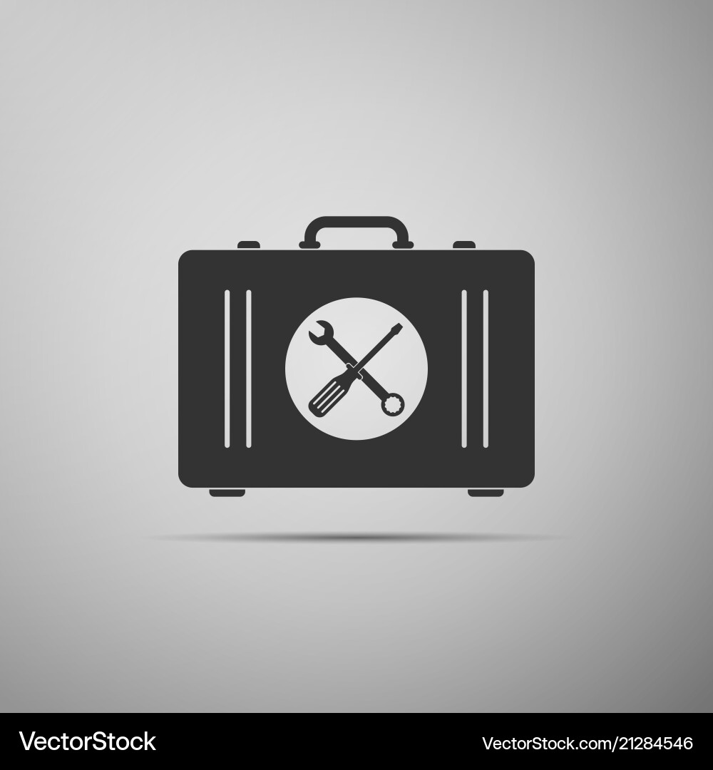 Toolbox icon isolated on grey background Toolbox icon isolated on grey background vector image