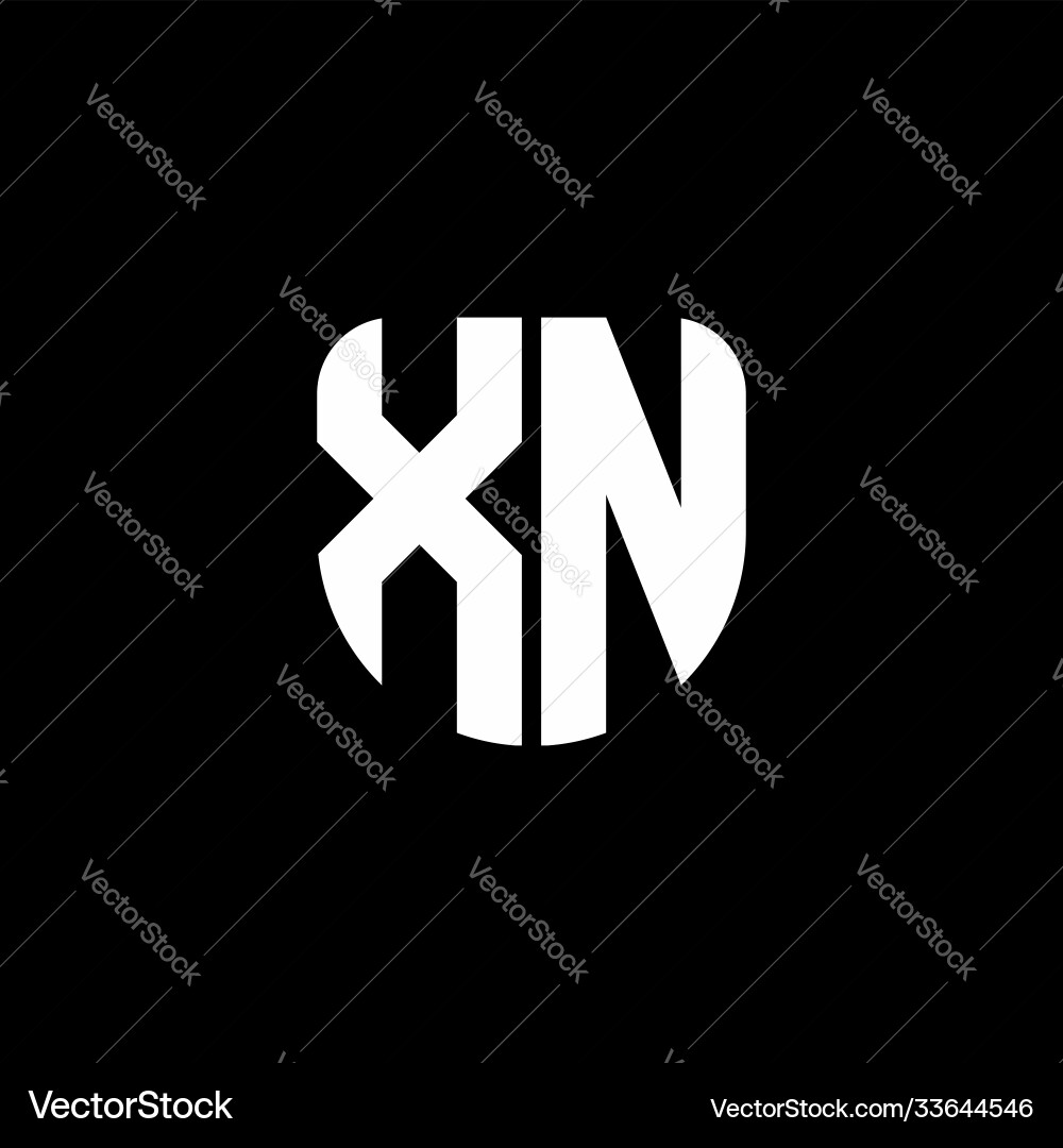 Xn logo monogram with circular shape shield Vector Image