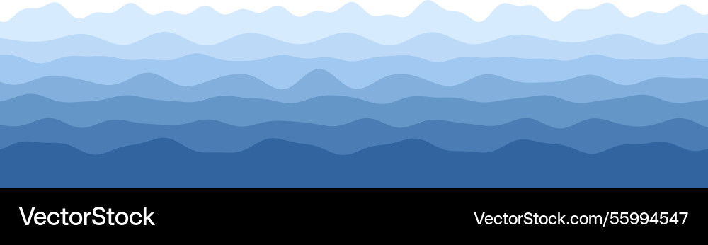 Abstract blue wave layers creating calming vector image
