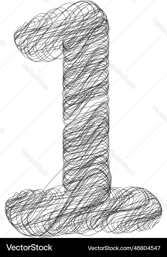 Abstract doodle number 1 vector image