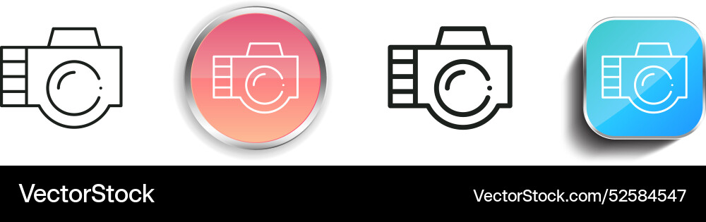 Camera icon thin linear regular and button style Vector Image