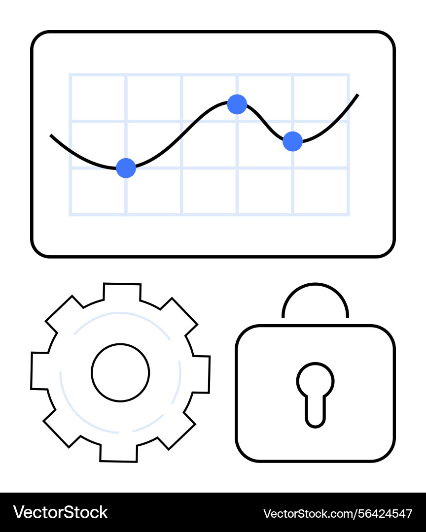 Data security and analysis concept with chart Data security and analysis concept with chart vector image