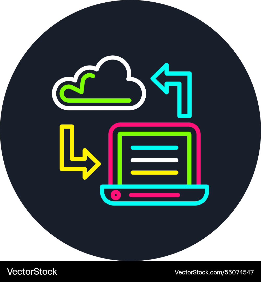 Data transfer line multi color icon Vector Image