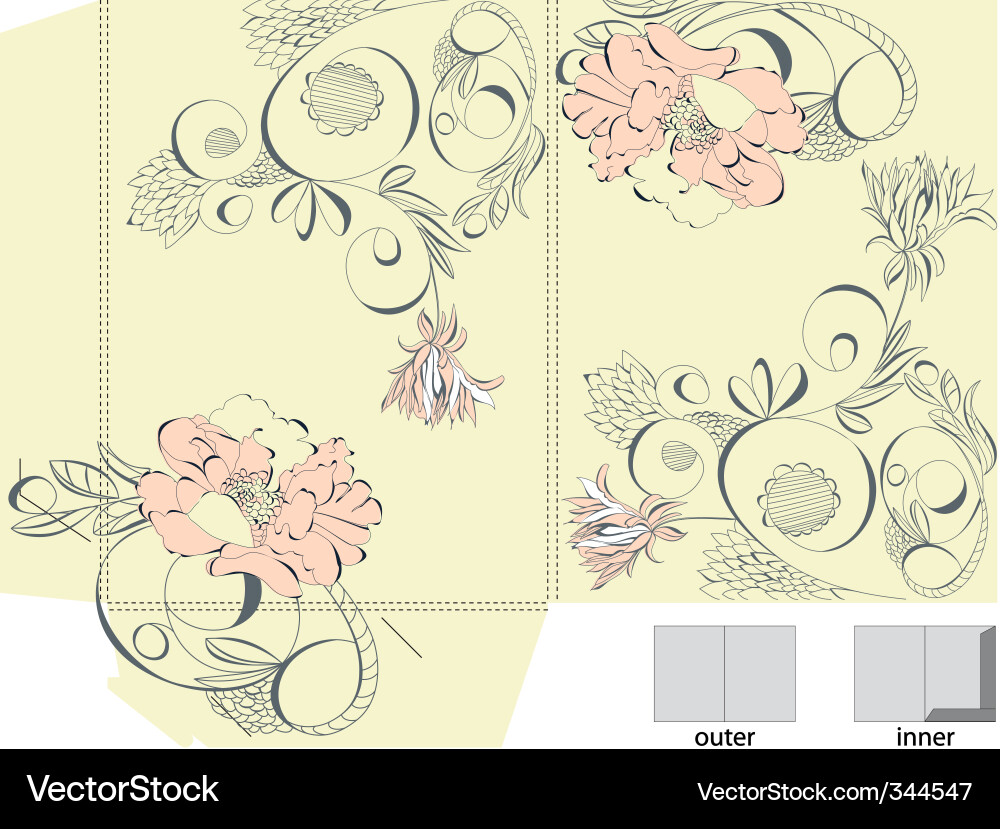 Decorative template for folder design Vector Image