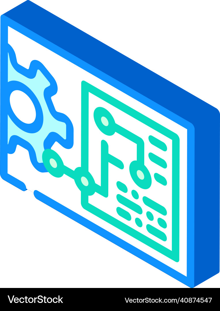 Engineering processing isometric icon Vector Image