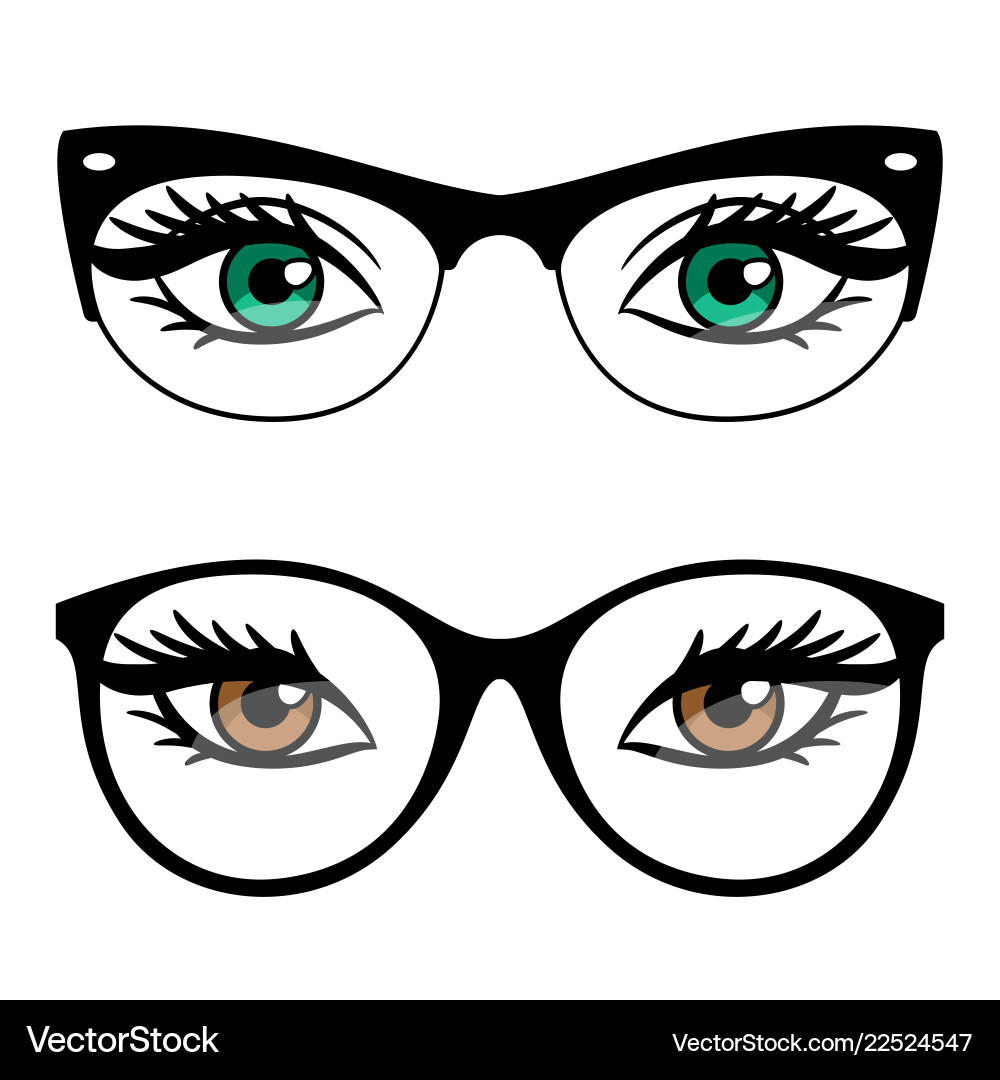 Female Glasses \u0026 Eye Icon – Royalty-Free Vector | VectorStock, image size:1000x1080