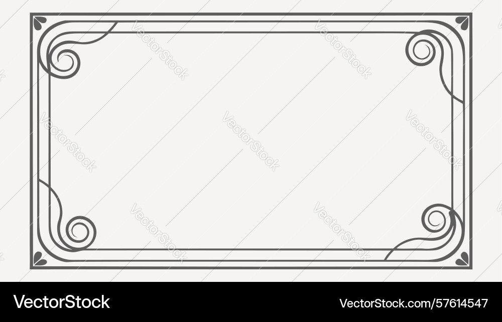 Minimalist double-line rectangular frame vector image
