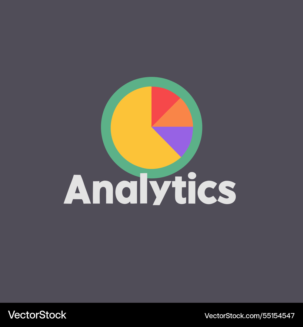 Modern pie chart analytics icon for data Vector Image
