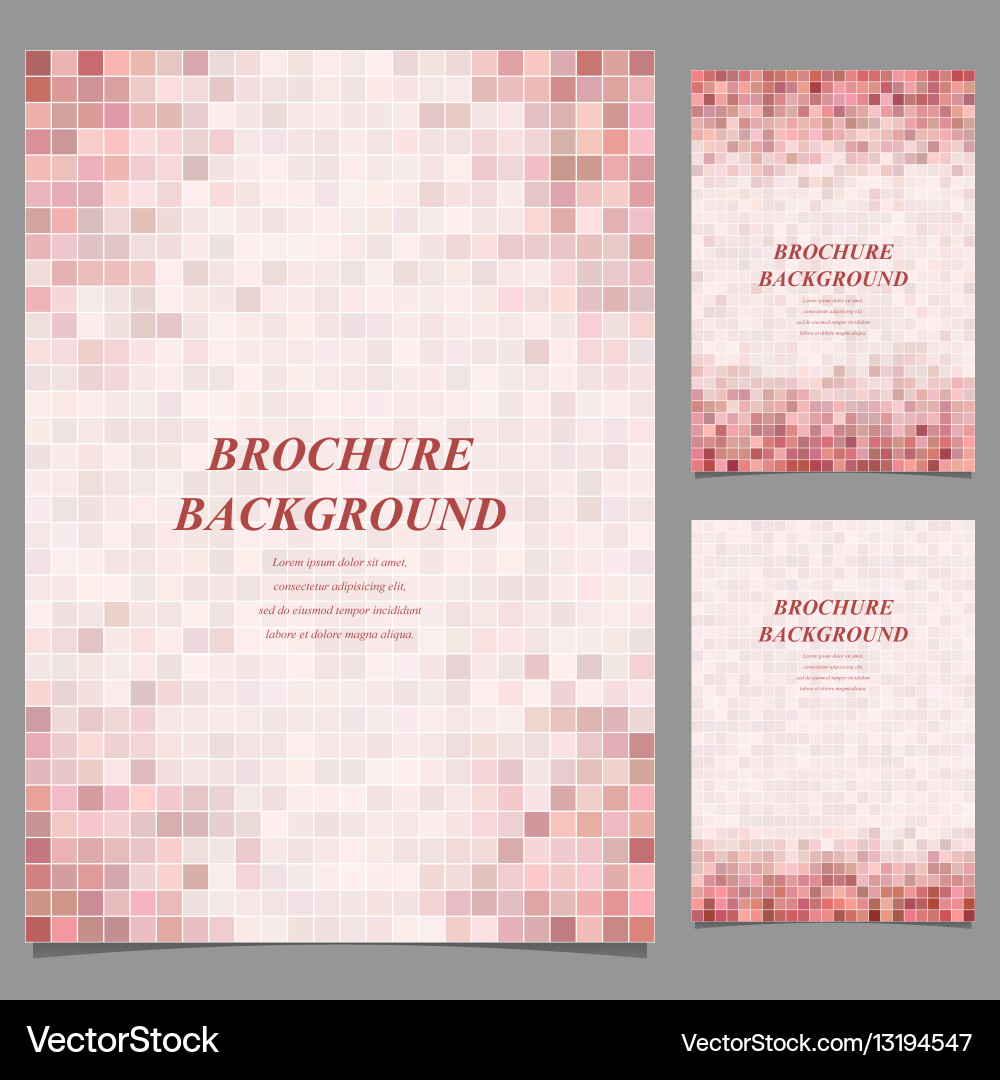 Modern square pattern brochure background set vector image