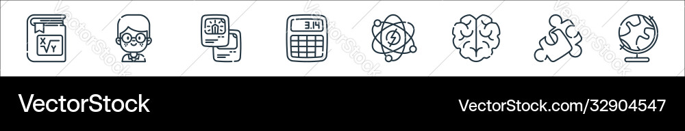 Nerd line icons linear set quality Nerd line icons linear set quality vector image