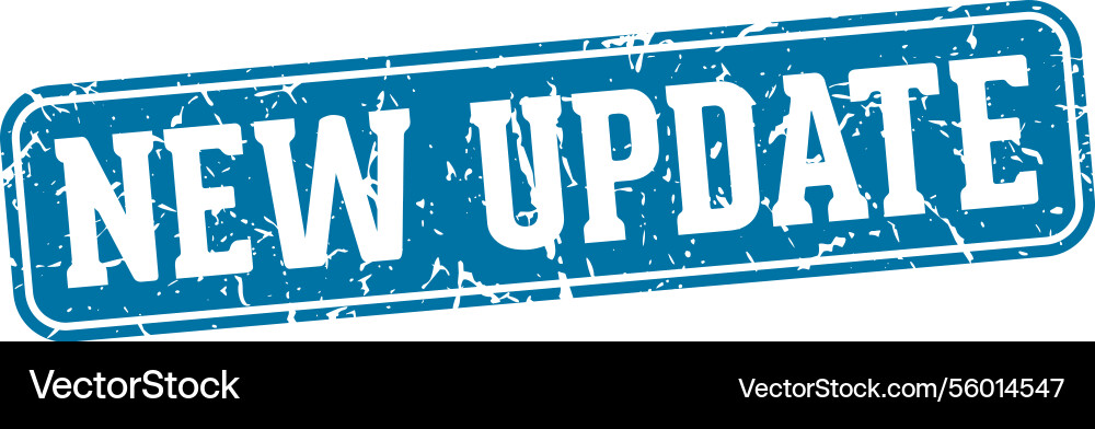 New update rectangular sign stamp Royalty Free Vector Image