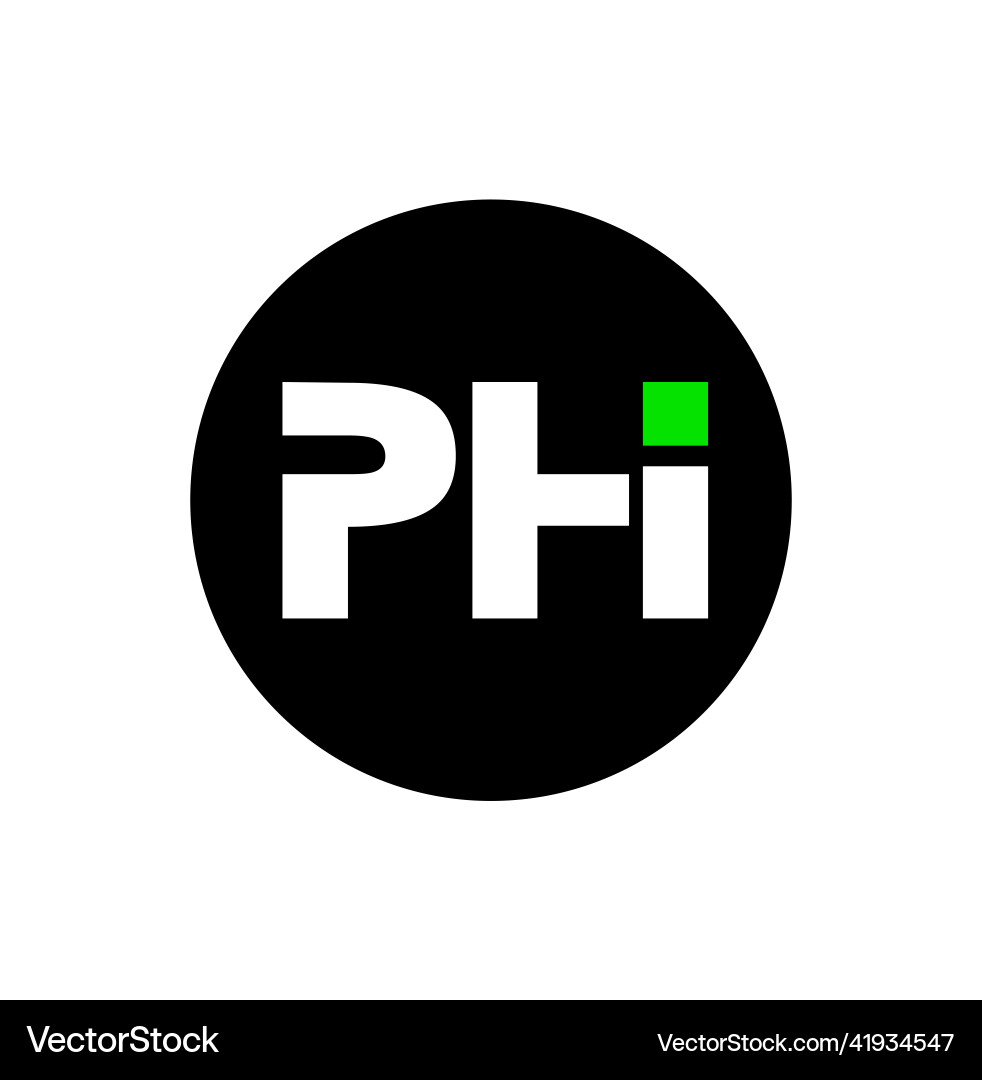 Phi company name initial letters monogram vector image