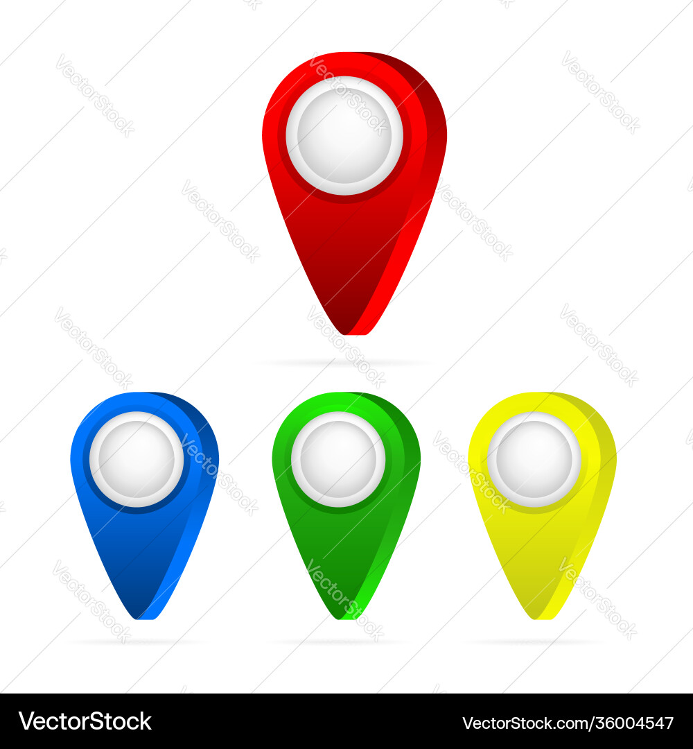 Set bright map pointers pin icon Set bright map pointers pin icon Vector Image