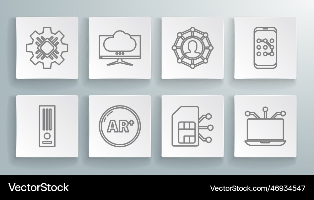 Set line video game console computer monitor Set line video game console computer monitor vector image