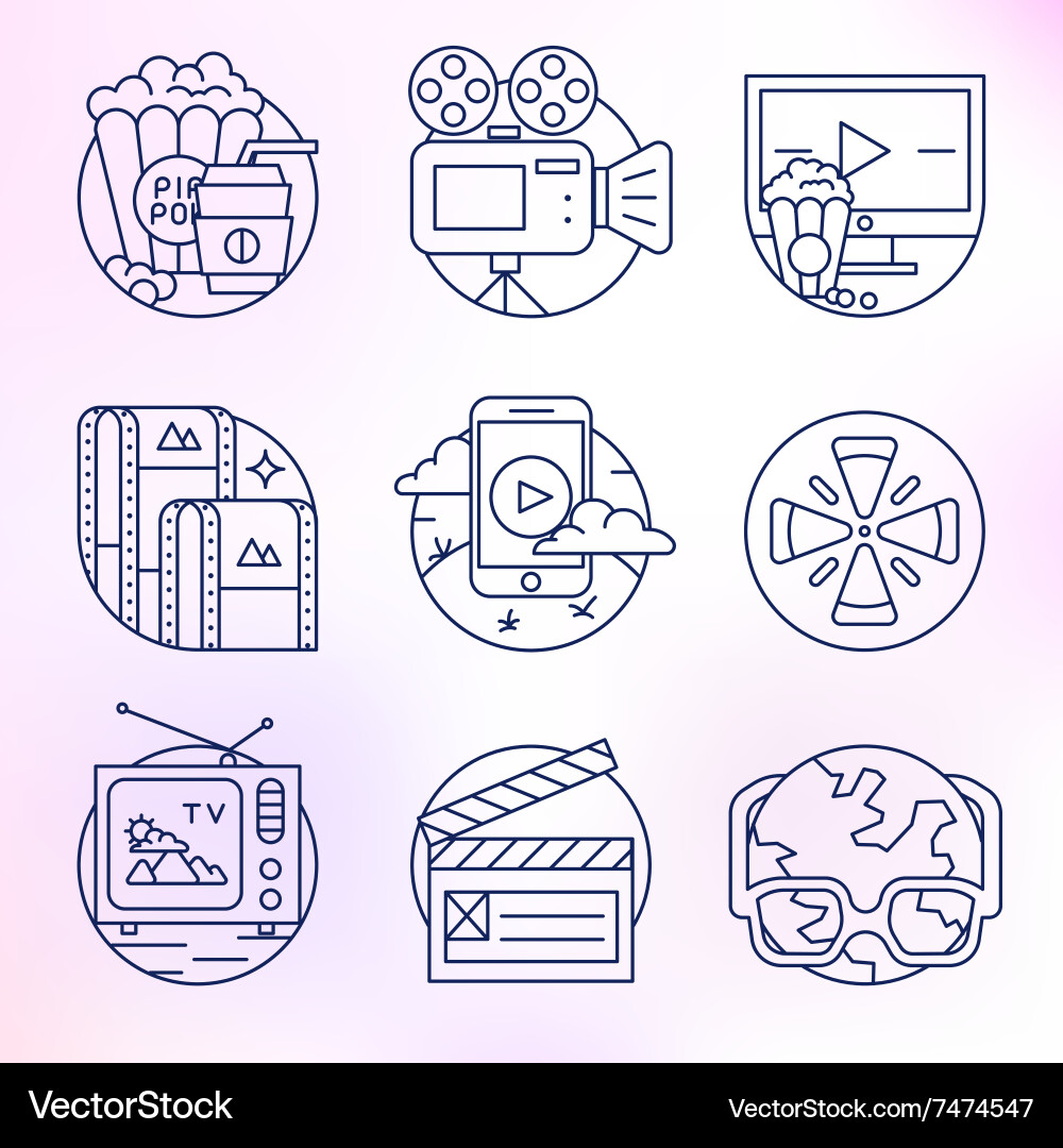 Set of icons in modern linear style Vector Image