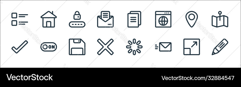 Ui Linie Icons lineare Set Qualität Ui Linie Icons lineare Set Qualität vektorbild