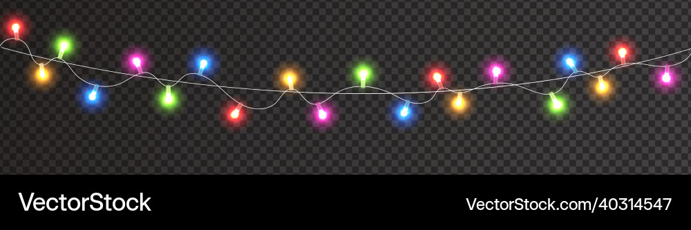 Weihnachtsfarbe Lichter auf langen Hintergrund Girlande Weihnachtsfarbe Lichter auf langen Hintergrund Girlande vektorbild