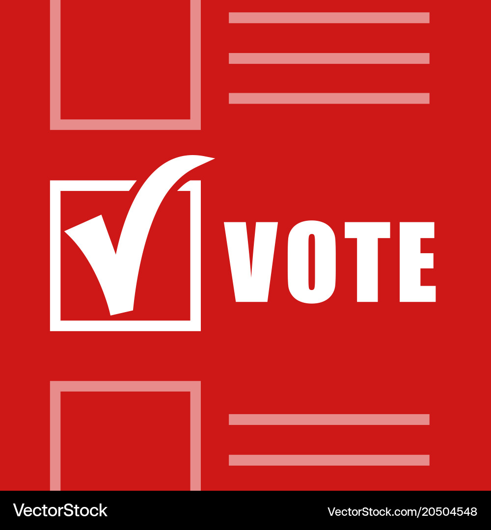 Abstract red leaflet with the candidate selection Vector Image