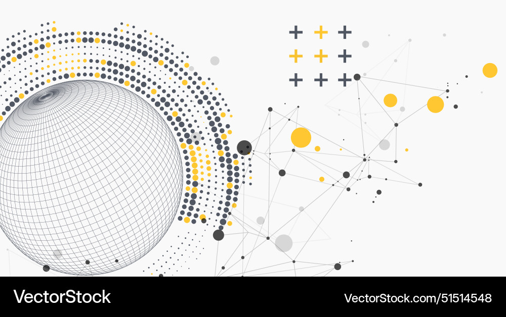 Abstract sphere background with plexus effect 3d Abstract sphere background with plexus effect 3d vector image