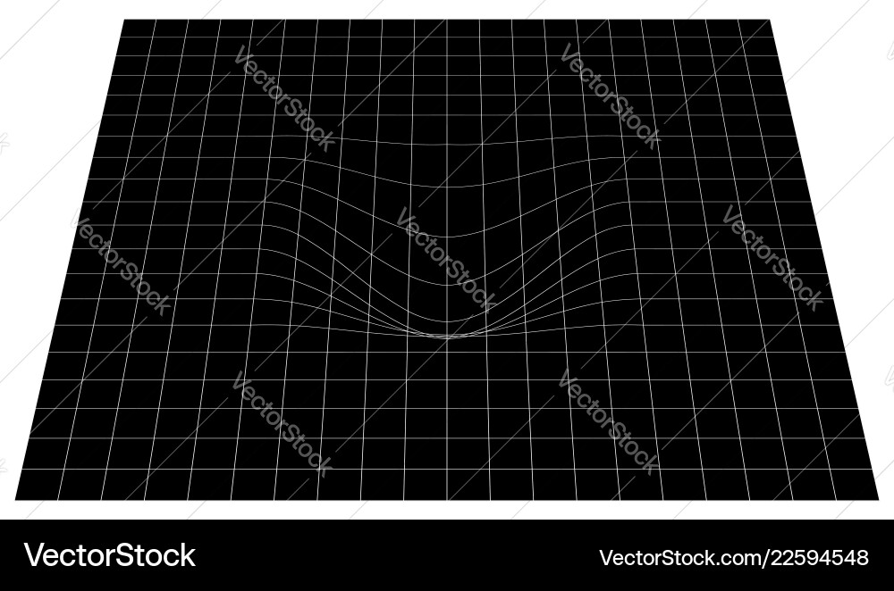 Bent grid in perspective 3d mesh with convex vector image