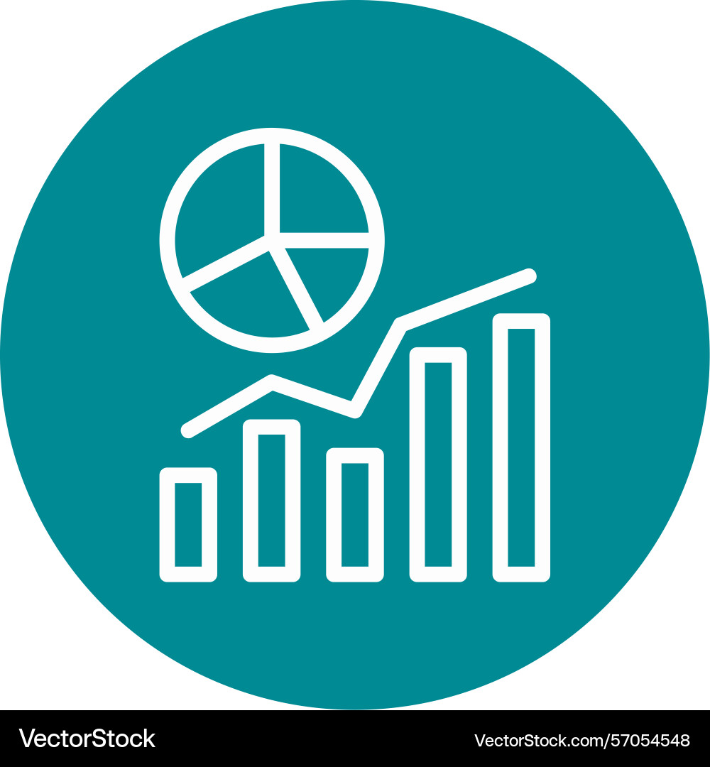 Chart line circle style icon design vector image