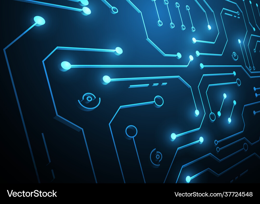 Circuit technology background with hi-tech vector image