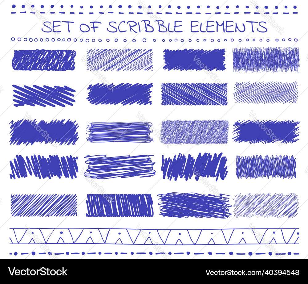 Collection of scribbled lines in hand drawn style Collection of scribbled lines in hand drawn style vector image