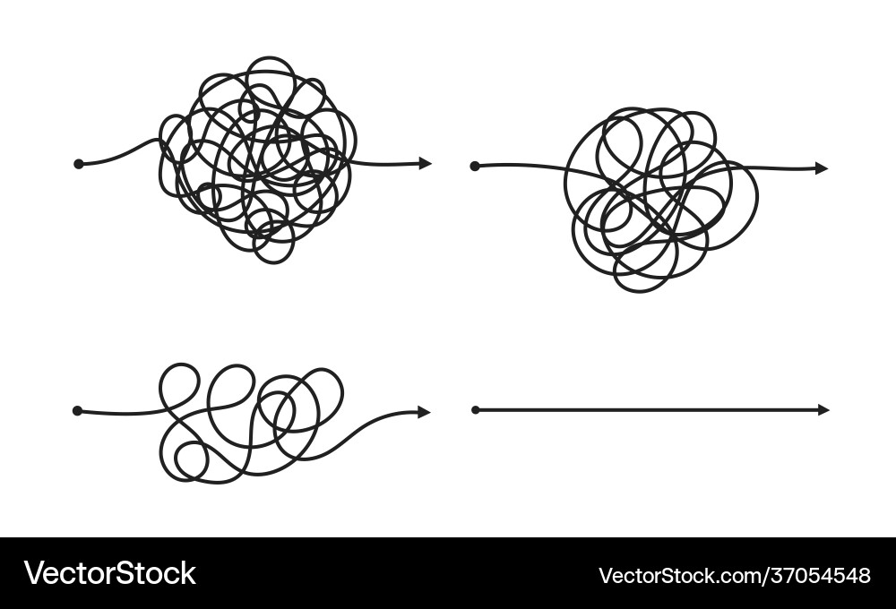 Complex and easy simple way from start to end vector image