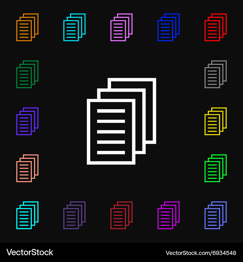 Copy file duplicate document icon sign lots Vector Image