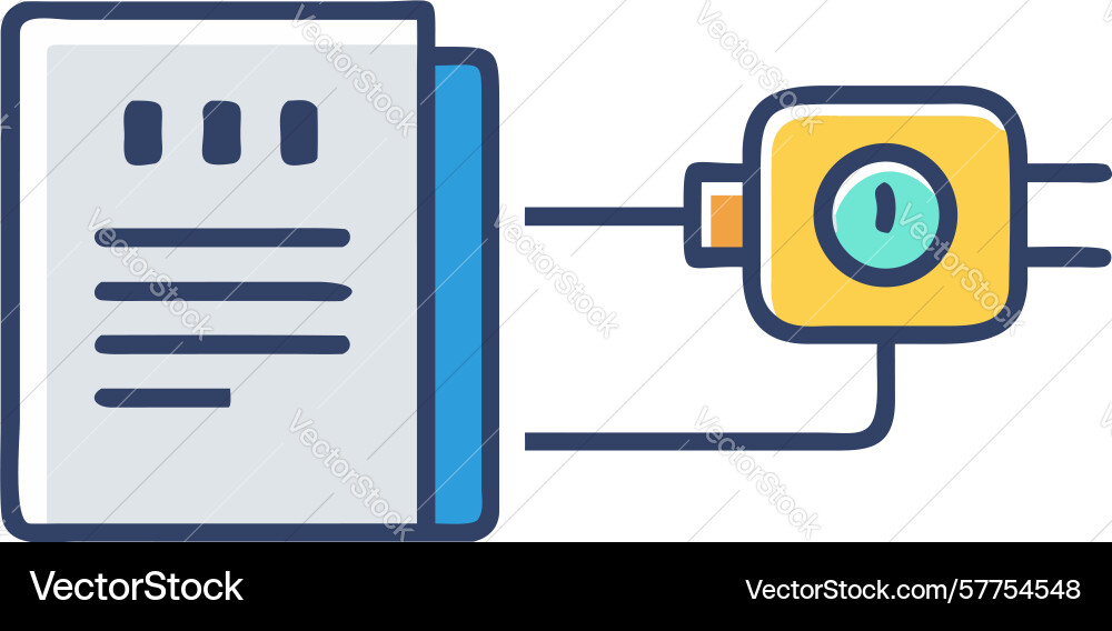 Document process automation icon symbolizing vector image