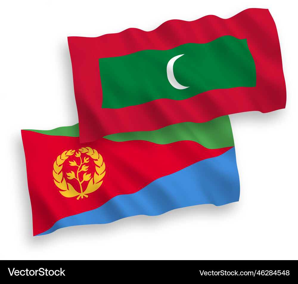 Flags of eritrea and maldives on a white Vector Image