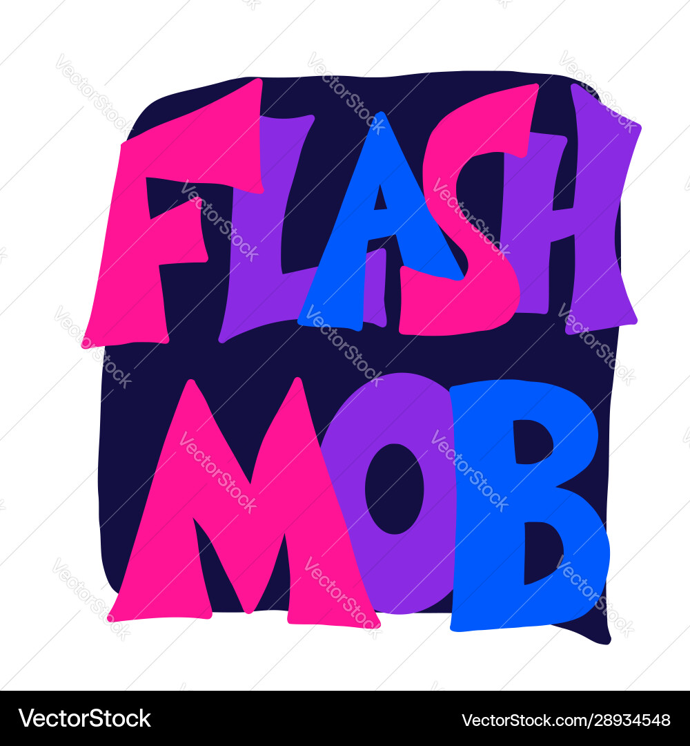 Flashmob stylized text emblem simple design vector image