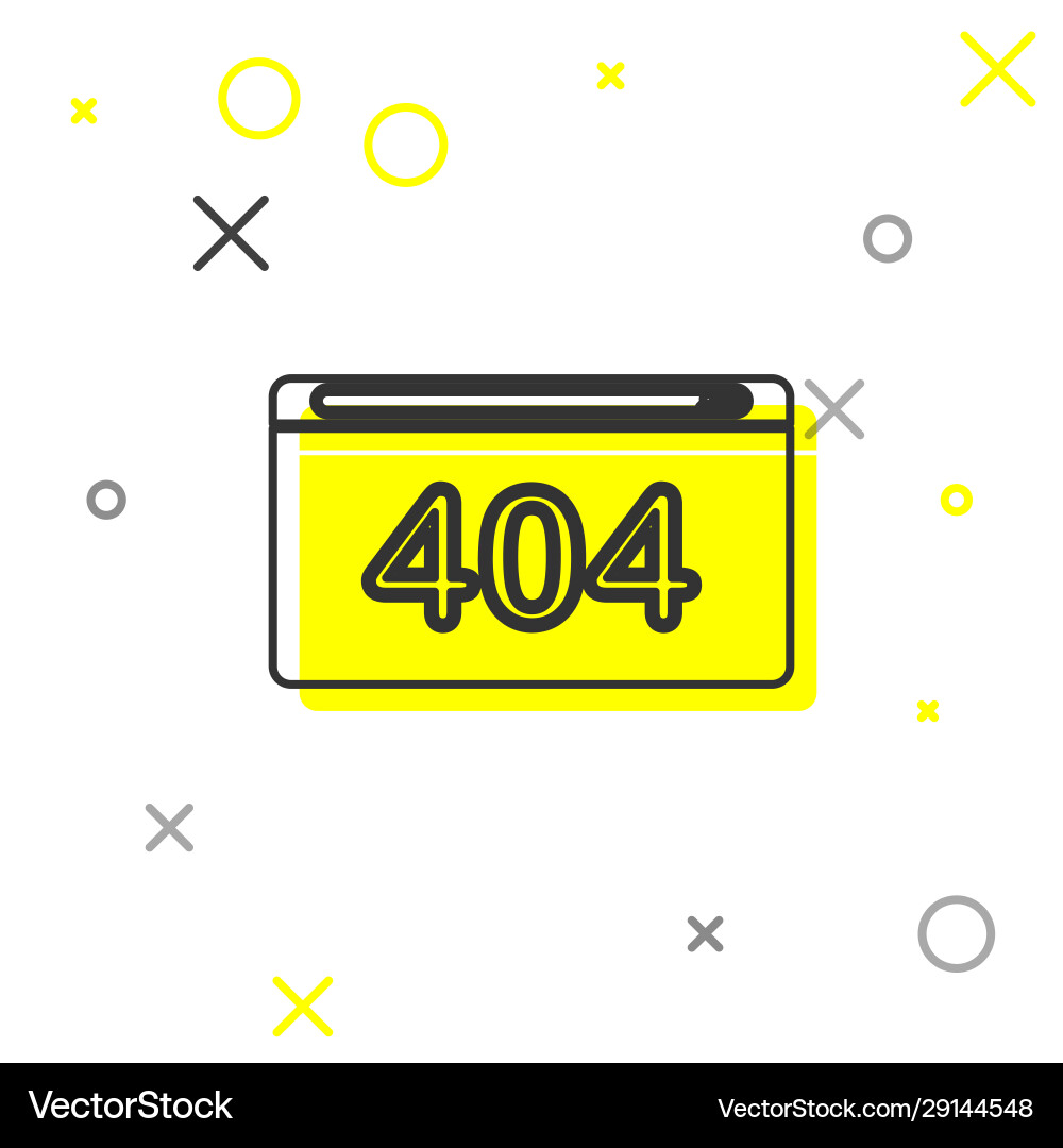 Grey line page with a 404 error icon isolated Grey line page with a 404 error icon isolated Vector Image