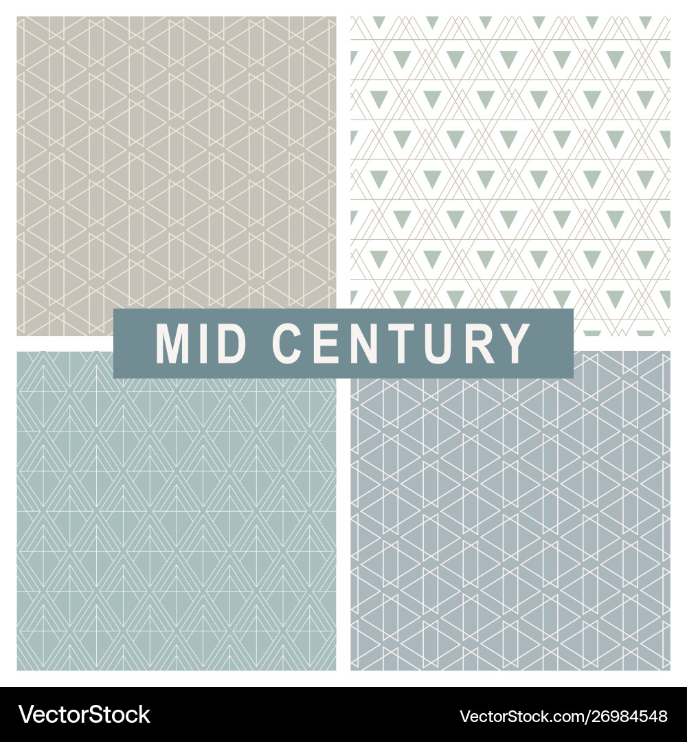 Mid Century Geometric Patterns vector image
