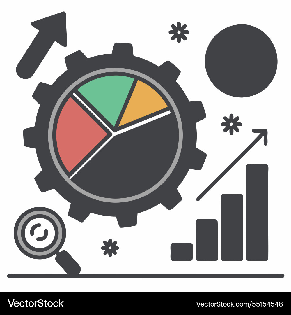 Modern pie chart analytics icon for data Vector Image